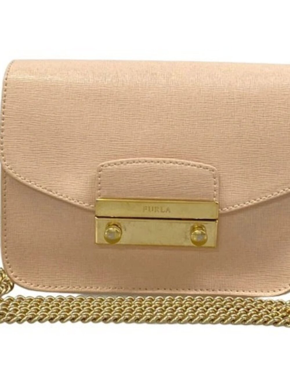 FURLA Julia - Beige Pink Leather Shoulder Bag